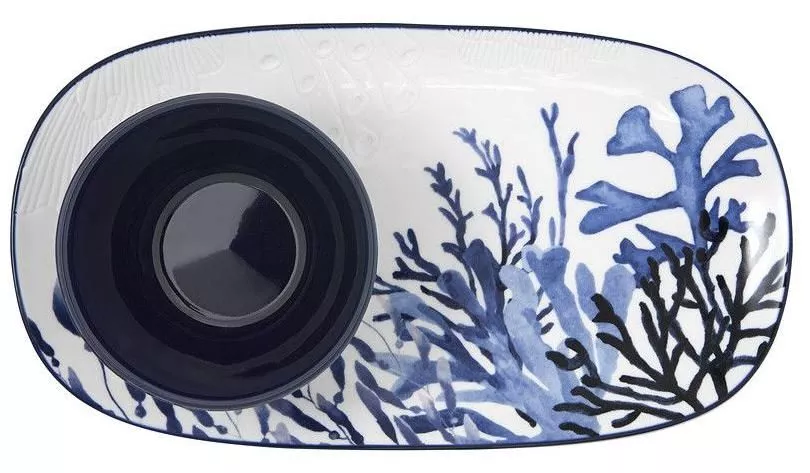 Набор из 2 предметов: блюдо и салатник Синие кораллы Blue Coral