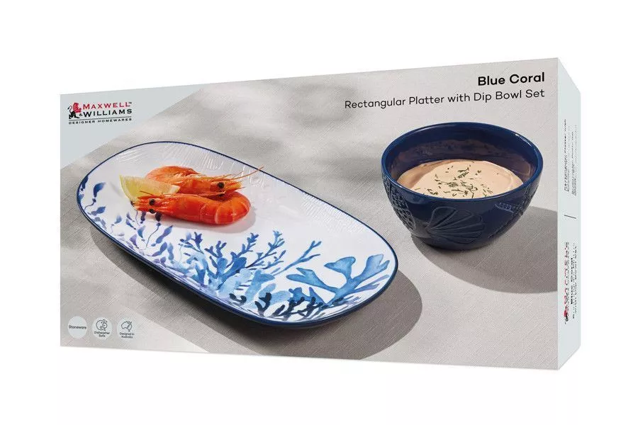 Набор из 2 предметов: блюдо и салатник Синие кораллы Blue Coral