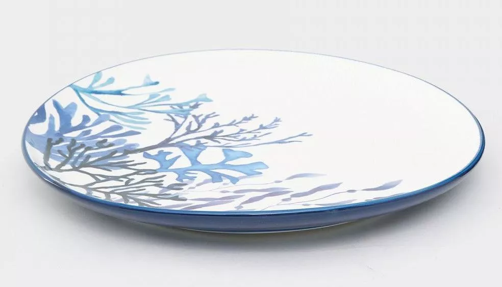 Блюдо большое круглое Синие кораллы, Blue Coral