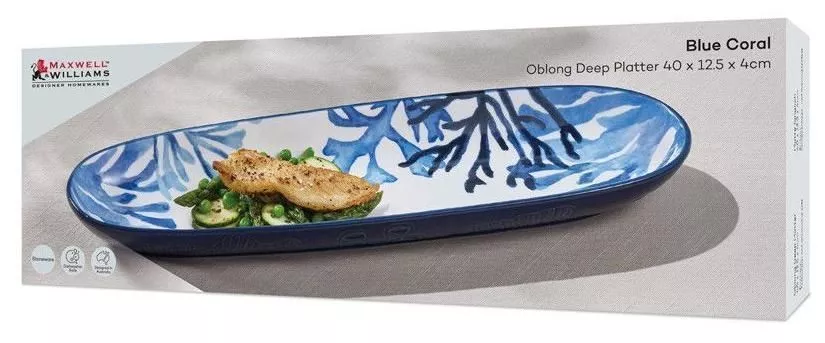 Блюдо овальное Синие кораллы Blue Coral