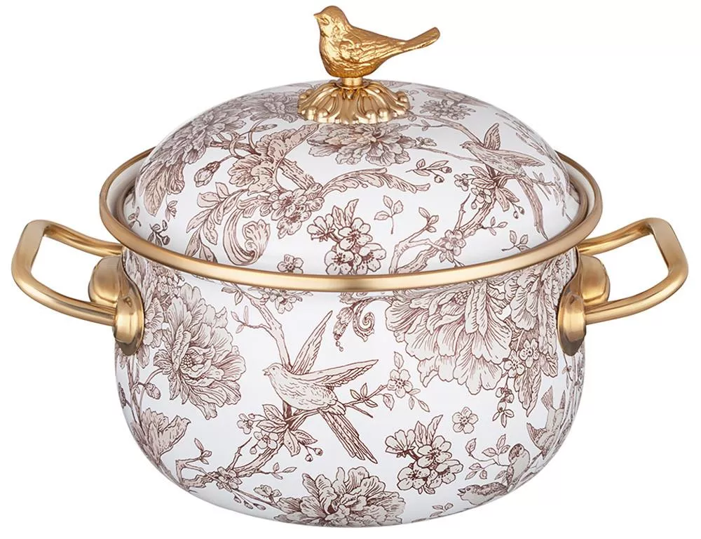 Кастрюля эмалированная с крышкой Royal Garden (индукция) 2,1л