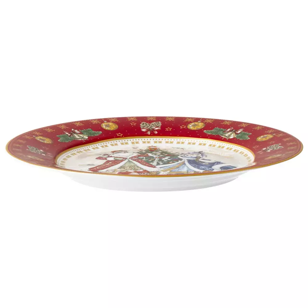 Тарелка закусочная Дед Мороз и Снегурочка Christmas Collection красная