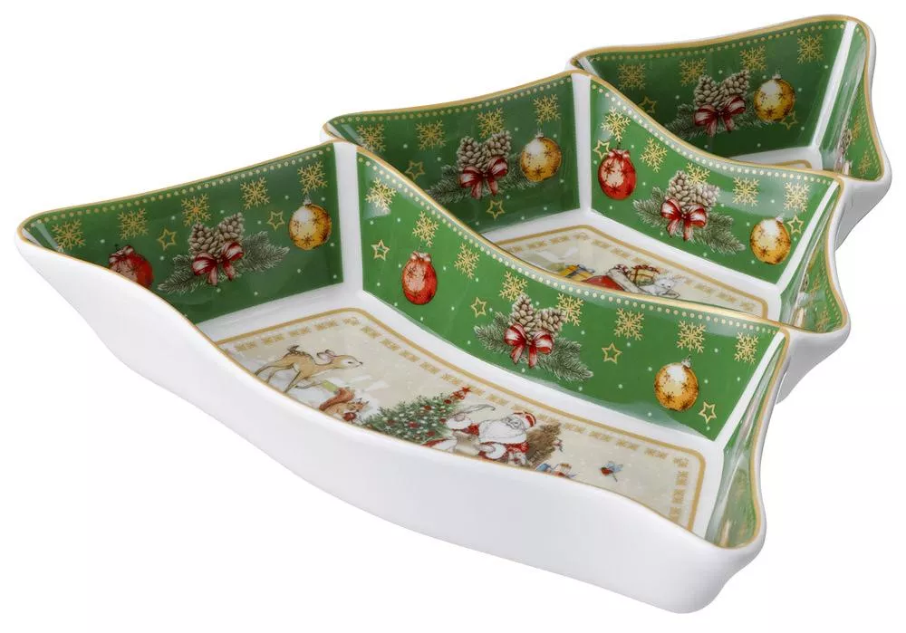 Менажница Дед Мороз Christmas Collection в форме елки зеленая