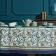 Скатерть овальная Листья мориса Gold Stripe хлопок пропитка