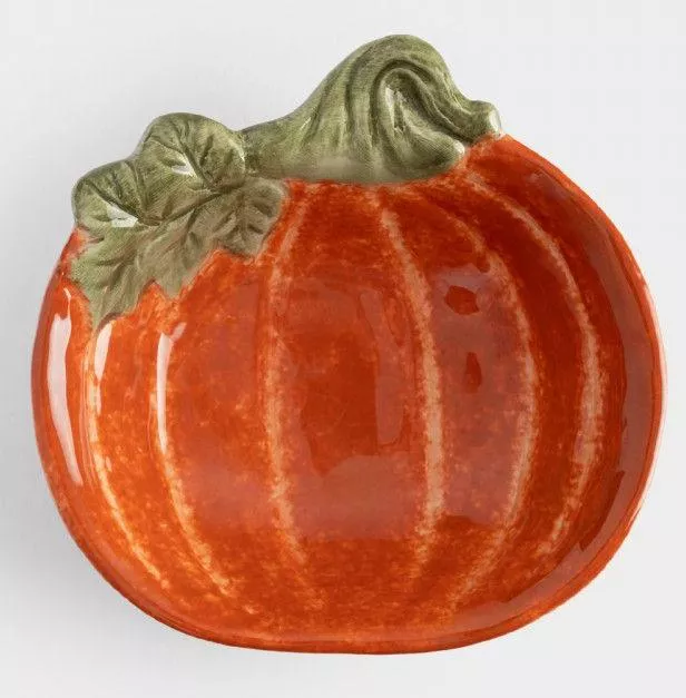 Пиала Тыква с листом Bright pumpkin оранжево-зеленая 540 мл