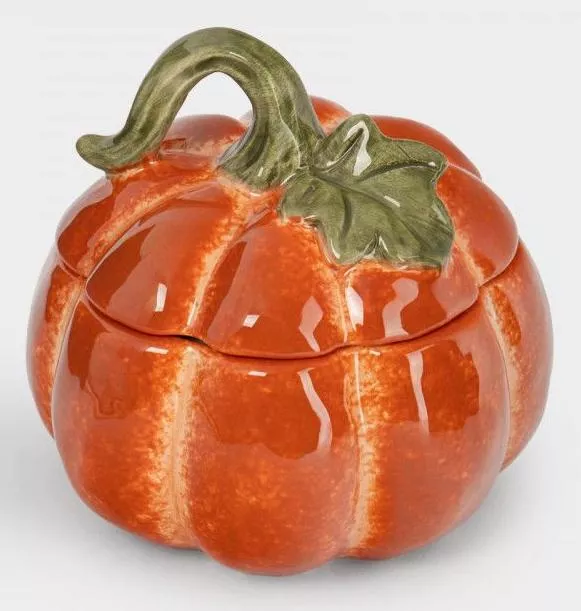 Емкость для хранения 520 мл Тыква с листом оранжево-зеленая Bright pumpkin