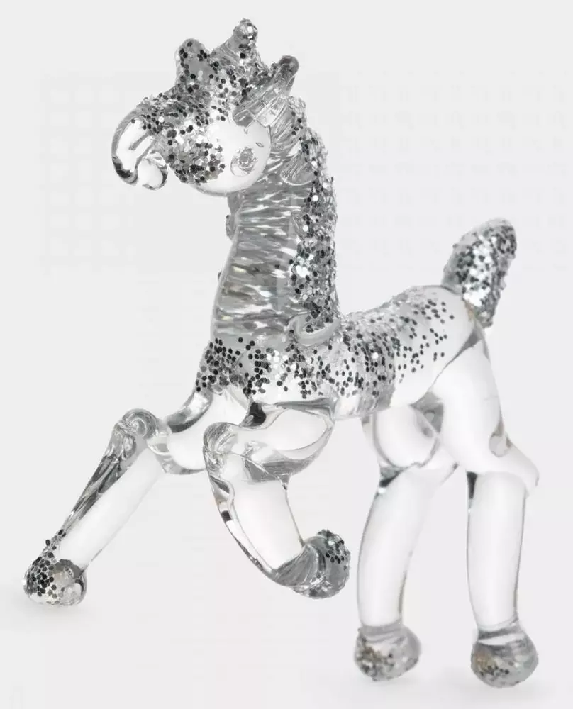 Статуэтка стеклянная серебристая Horse