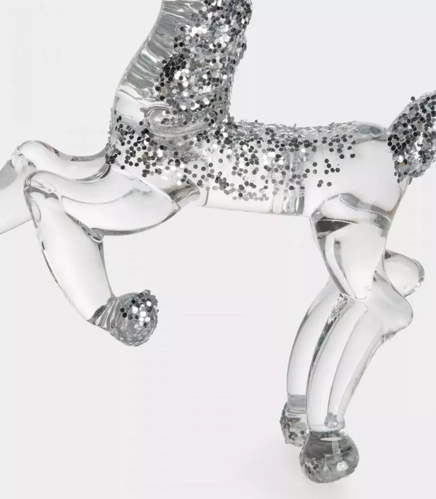 Статуэтка стеклянная серебристая Horse