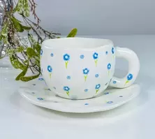 Чашка с блюдцем Голубая Полянка