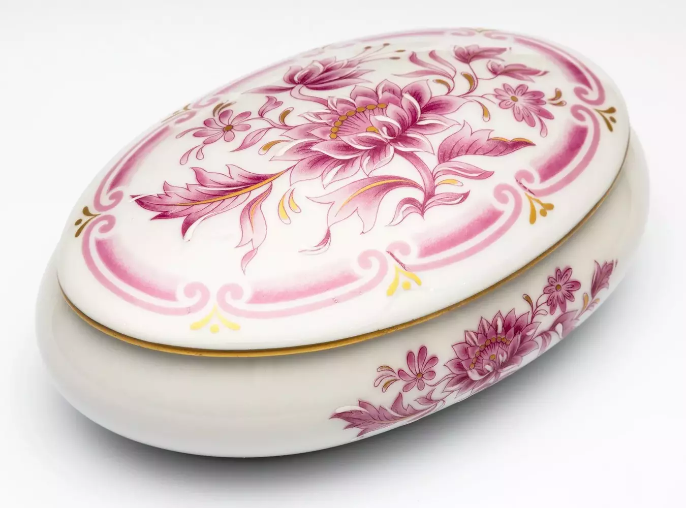 Шкатулка OVALE ANEMONE15х9, лиможский фарфор
