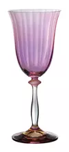 Набор бокалов для вина Cre Art Primula-02, 6 шт, розовый, стекло, 200мл, H.22