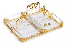 Менажница Cre Art RELISH DISH, 30х20хH20, стекло, позолота 24 карат