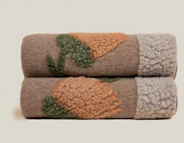 Плед Frati FANE SAFFRON 150x190, шерсть 80% полиэстер 20%, 900г