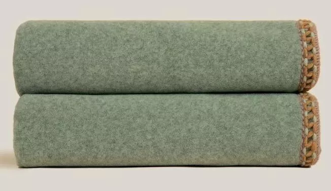Плед Frati SOFT BAMBOO MOSS с тесьмой Coco, зеленый, 160х200, бамбук 40% полиэстер 60%, 910г
