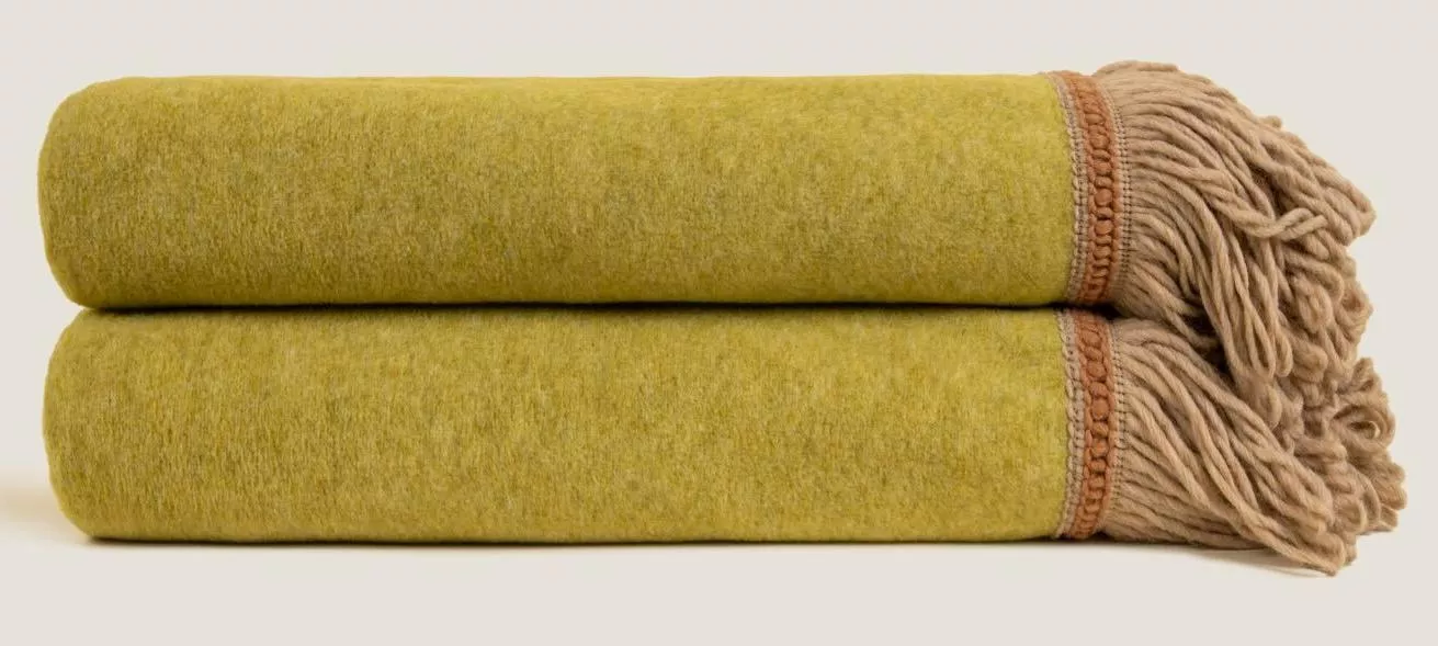 Плед Frati SOFT BAMBOO OLIO с тесьмой BRIGITTE, зеленый, 160х200, бамбук 40% полиэстер 60%, 820г