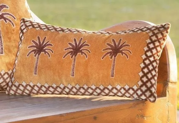 Подушка Frati EXOTIC PALM оранжевый 30х60, велюр, полиэстер
