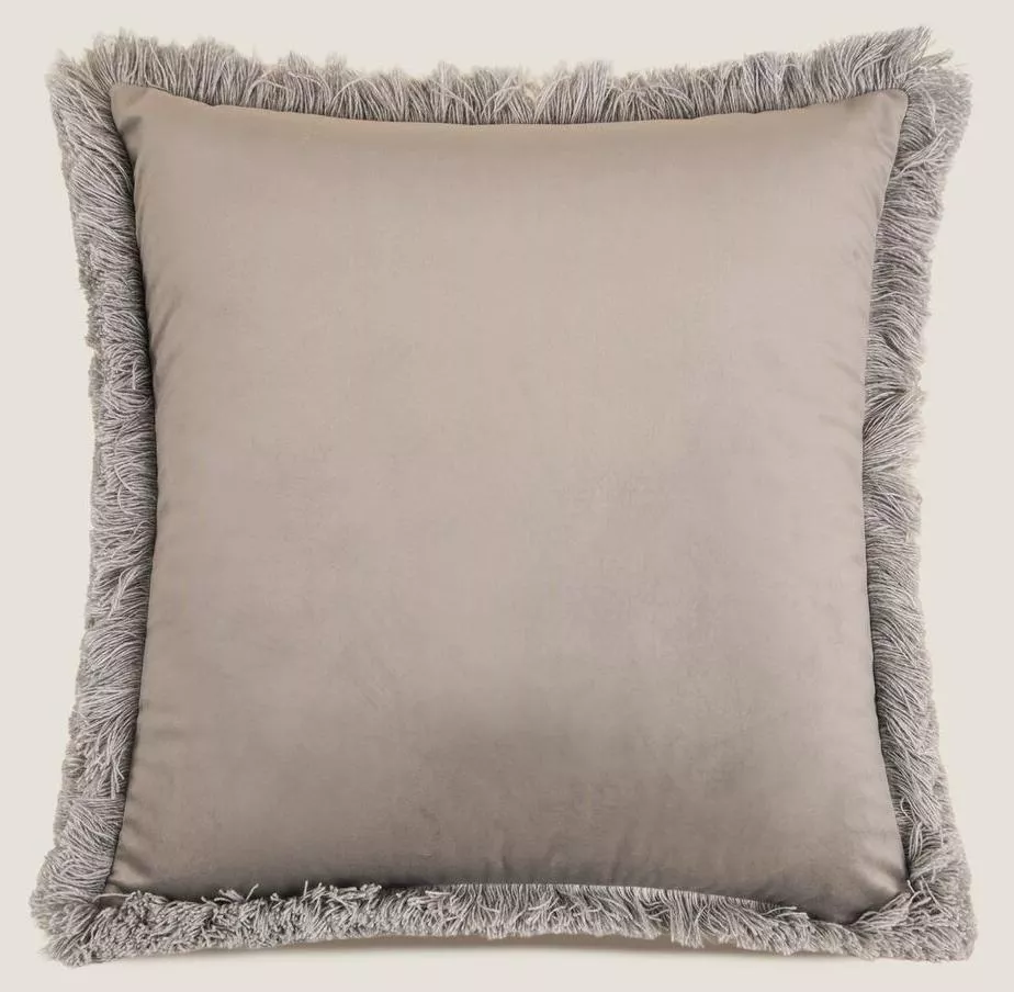 Подушка MARABOU GREY 50х50, велюр, полиэстер, начинка конфорель