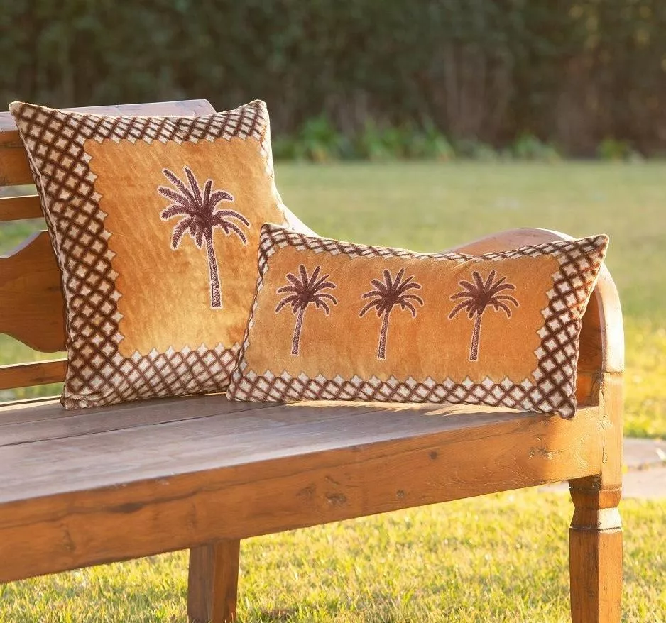 Подушка Frati EXOTIC PALM оранжевый 50х50, велюр, полиэстер