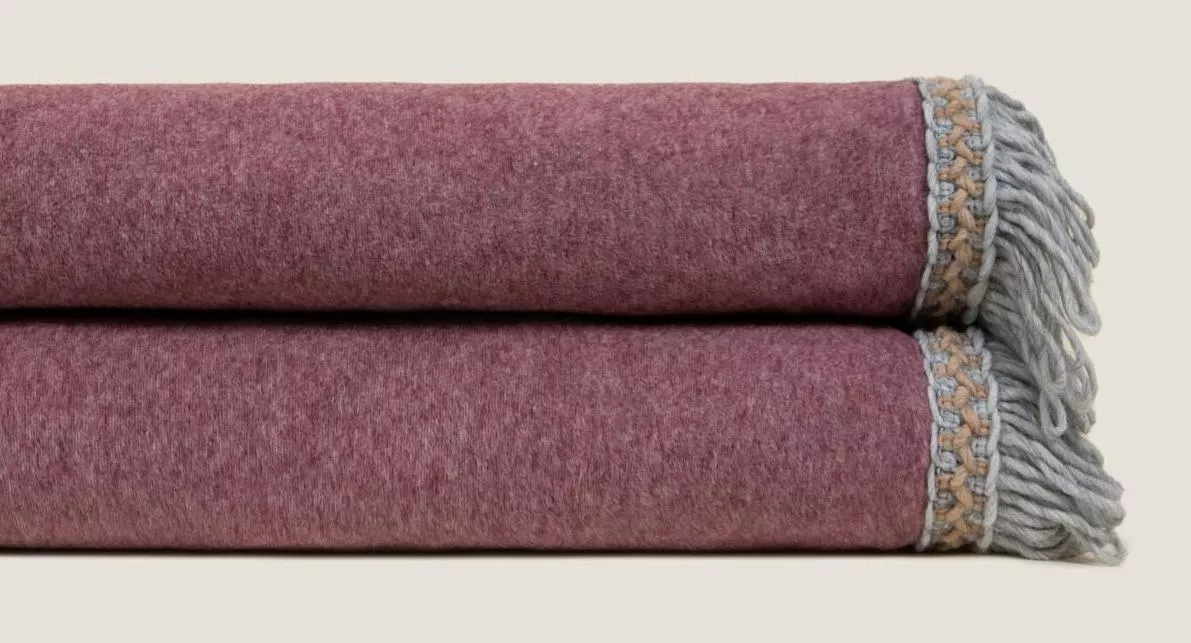 Плед Frati SOFT BAMBOO GRANATA с тесьмой Rousseau, гранатовый, 160х200, бамбук 40% полиэстер 60%