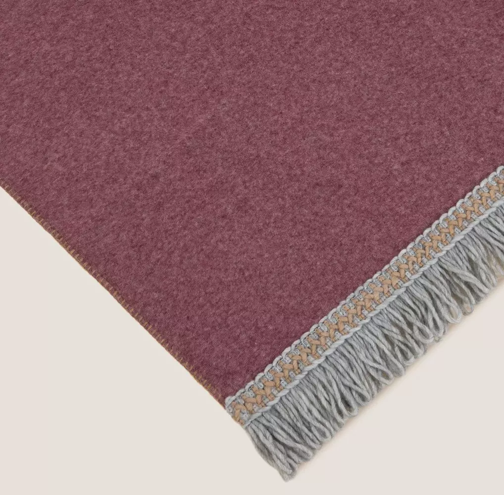 Плед Frati SOFT BAMBOO GRANATA с тесьмой Rousseau, гранатовый, 160х200, бамбук 40% полиэстер 60%