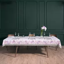Скатерть Ирисы белый хлопок