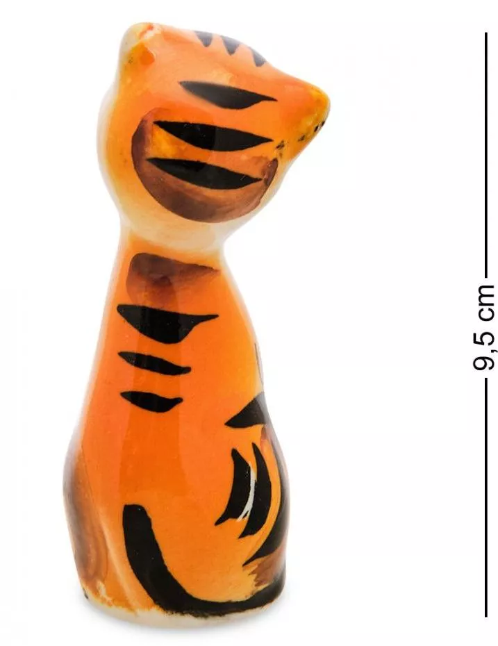 Фигурка Кошечка цветная (Гжельский фарфор)