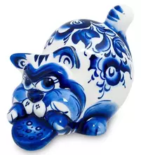 Фигурка Кот-Злюка (Гжельский фарфор)