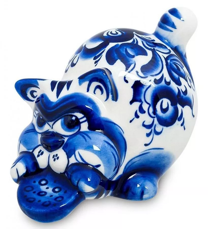 Фигурка Кот-Злюка (Гжельский фарфор)