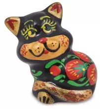 Фигурка Кот-Лапик хохлома (Гжельский фарфор)