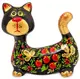 Фигурка Кот-Пряник хохлома (Гжельский фарфор)