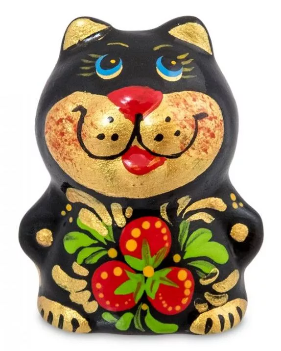 Фигурка Кот хохлома (Гжельский фарфор)