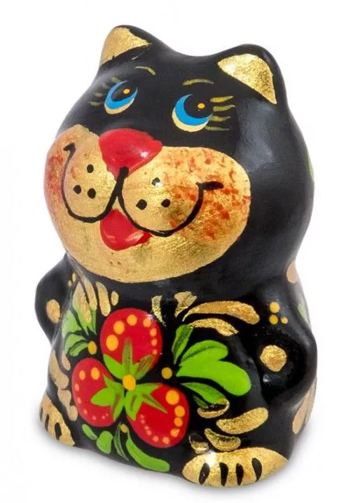 Фигурка Кот хохлома (Гжельский фарфор)
