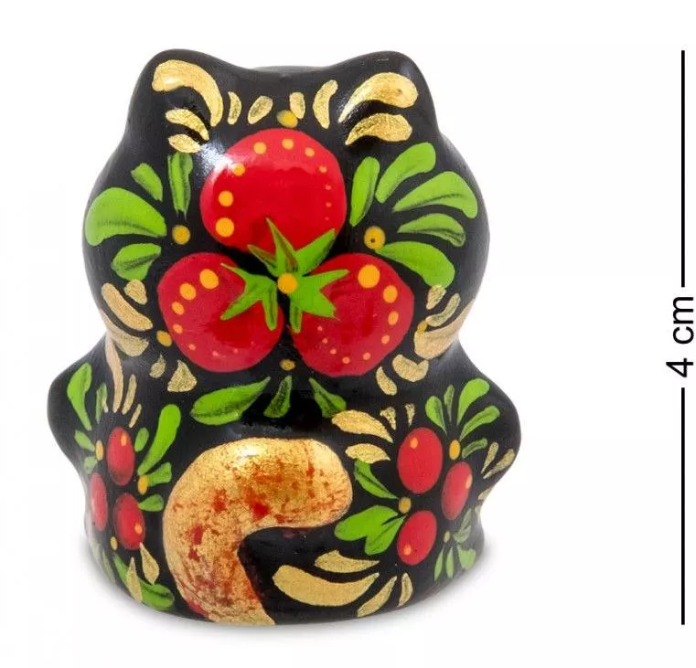 Фигурка Кот хохлома (Гжельский фарфор)