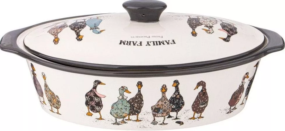 Форма для запекания с крышкой Family farm овальная - УЦЕНКА