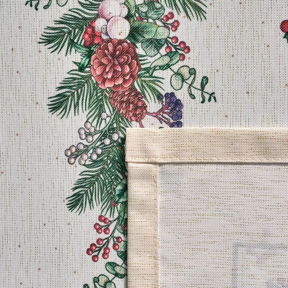 Скатерть прямоугольная Celebration бежевая большая 400 см