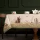 Скатерть Охота зеленый хлопок с пропиткой