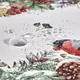 Скатерть овальная 140х300 см Морозко Снегири красный хлопок с пропиткой