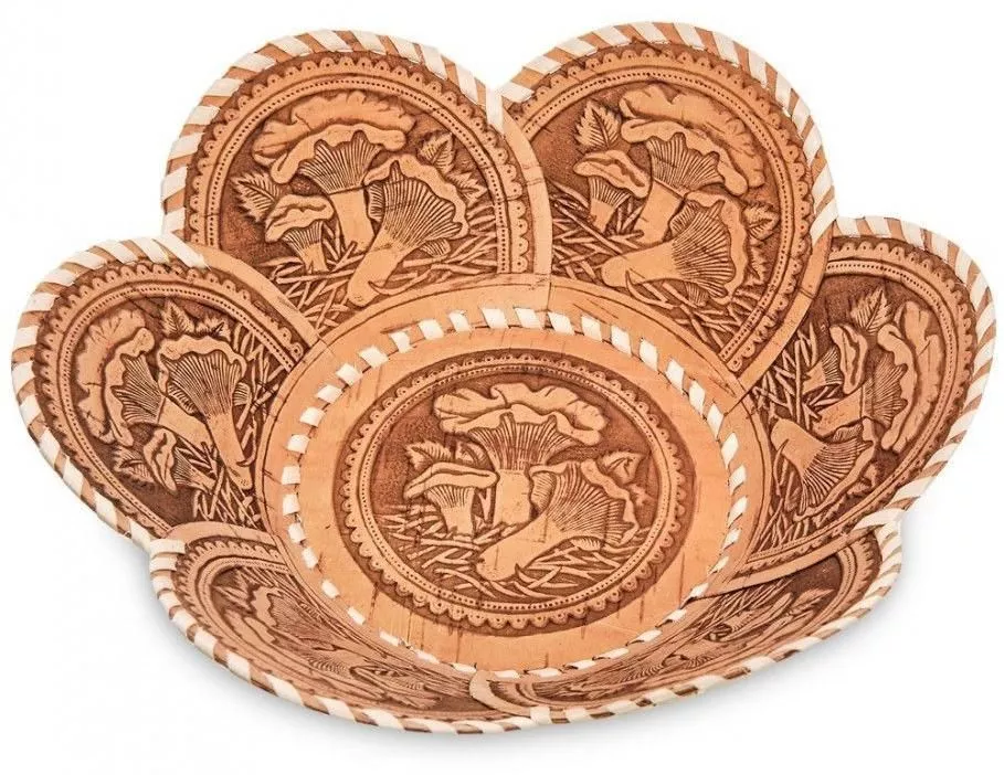 Сухарница резная Грибы (береста)