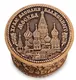 Шкатулка круглая малая Москва (береста)