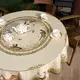 Скатерть круглая 185 см Охота зеленый хлопок с пропиткой