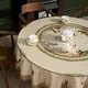 Скатерть круглая 185 см Охота зеленый хлопок с пропиткой