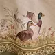 Скатерть круглая 220 см Охота зеленый хлопок с пропиткой