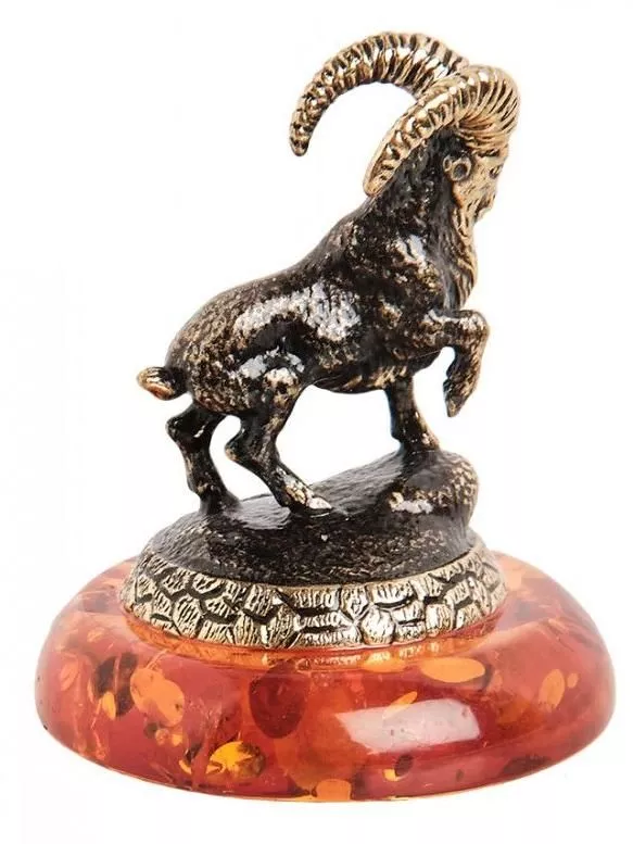 Фигурка Знак зодиака - Козерог (латунь, янтарь)