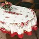 Скатерть овальная Гранаты 180 см красный хлопок c пропиткой