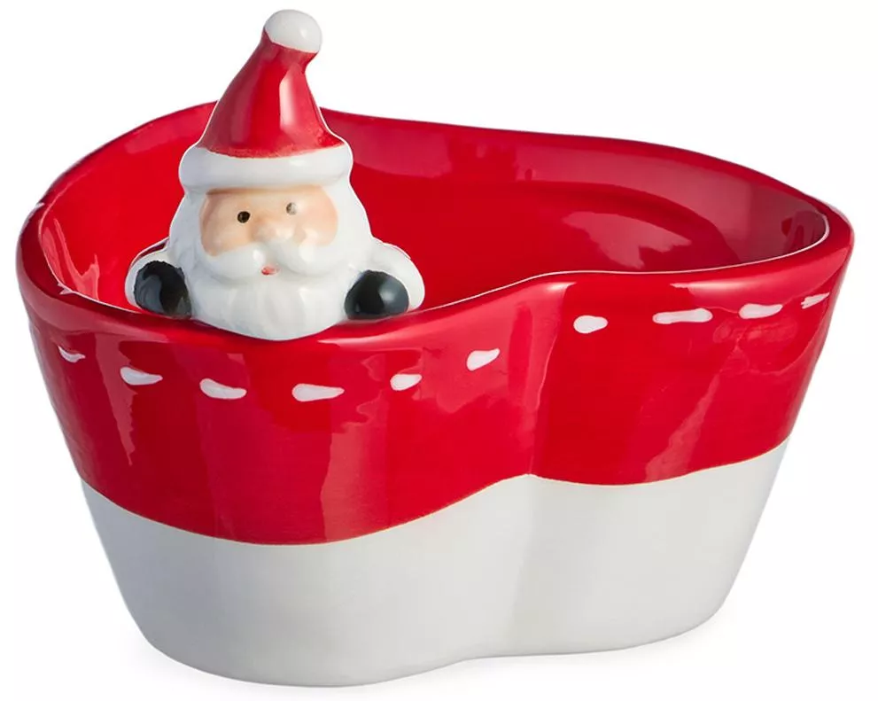 Салатник в форме сердца Christmas Gift Санта красный 300 мл