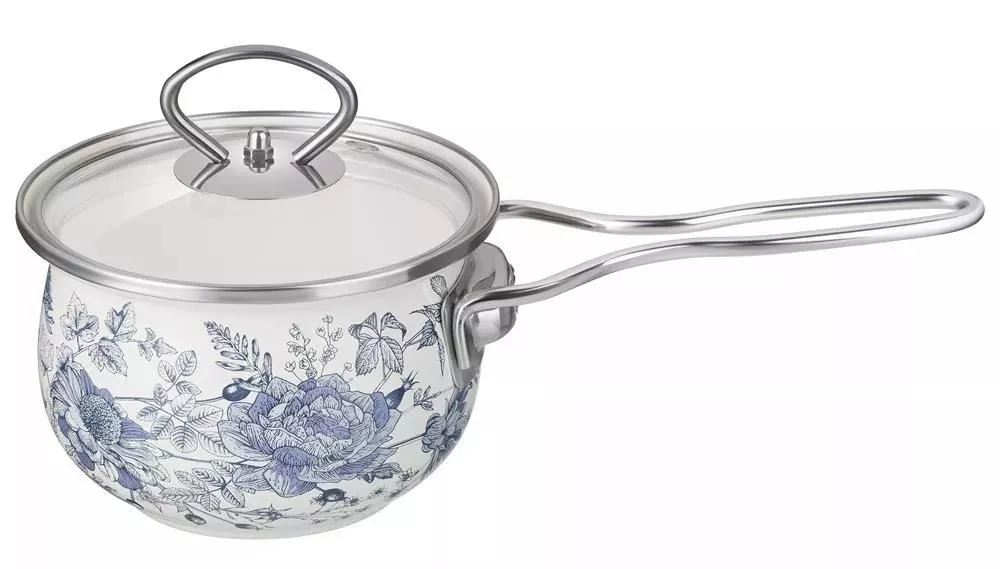 Ковш эмалированный с крышкой Royal Blue 900 мл