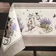 Скатерть Лавандовые коты 110х140см капучино хлопок с пропиткой
