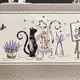 Скатерть Лавандовые коты 110х140см капучино хлопок с пропиткой
