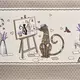 Скатерть Лавандовые коты 110х140см капучино хлопок с пропиткой