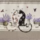 Скатерть Лавандовые коты 110х140см капучино хлопок с пропиткой